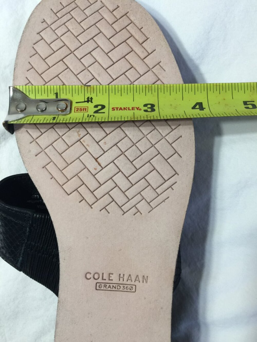 Cole Haan Wesley Demi Wedge Sandals Black Snakeskin Embossed Leather 6.5B W20525 - Picture 11 of 11
